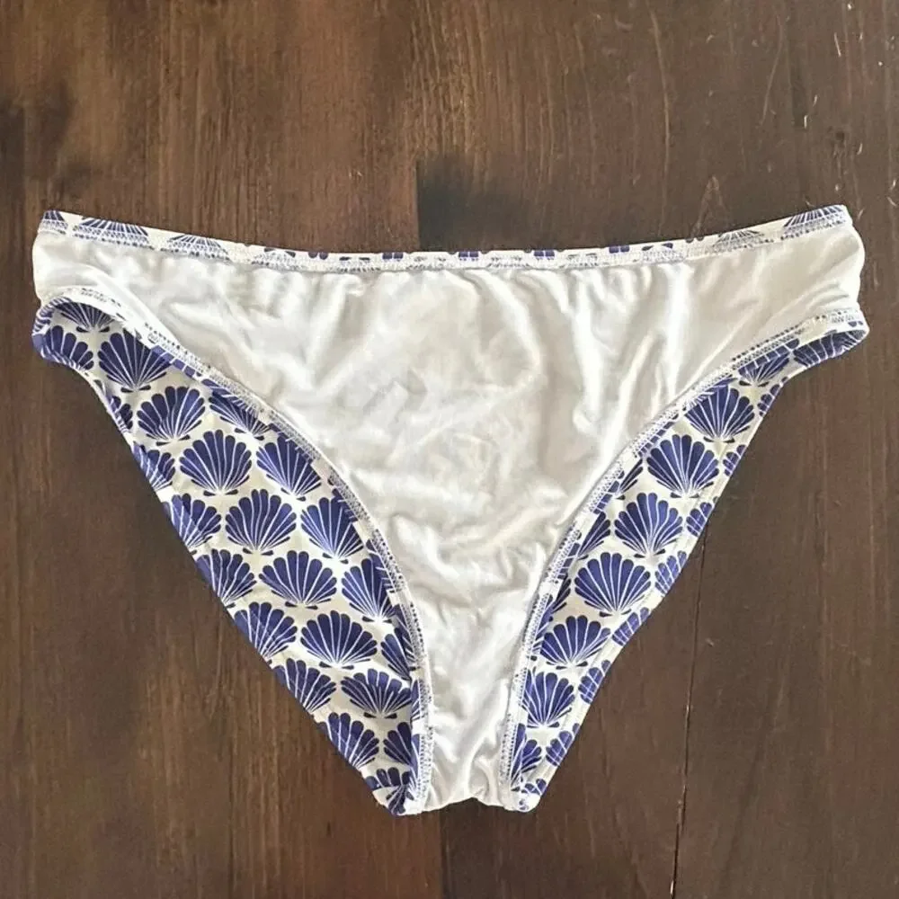 Kate Spade‎ New York Blue White Seashell Print Hipster Bikini Bottom S7B422S